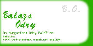 balazs odry business card